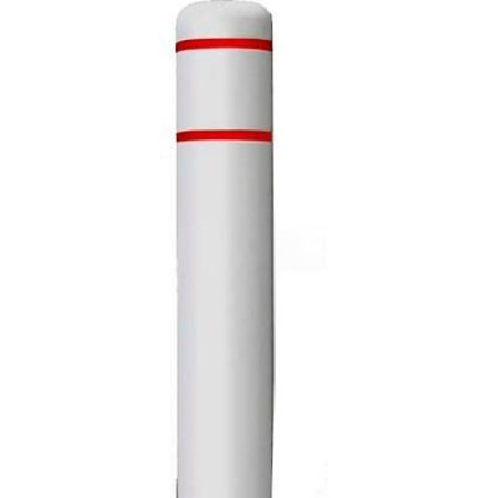 POST GUARD Post Guard¬Æ Bollard Cover, 4-1/2"Dia. X 52"H, White W/Red Tape CL1385I